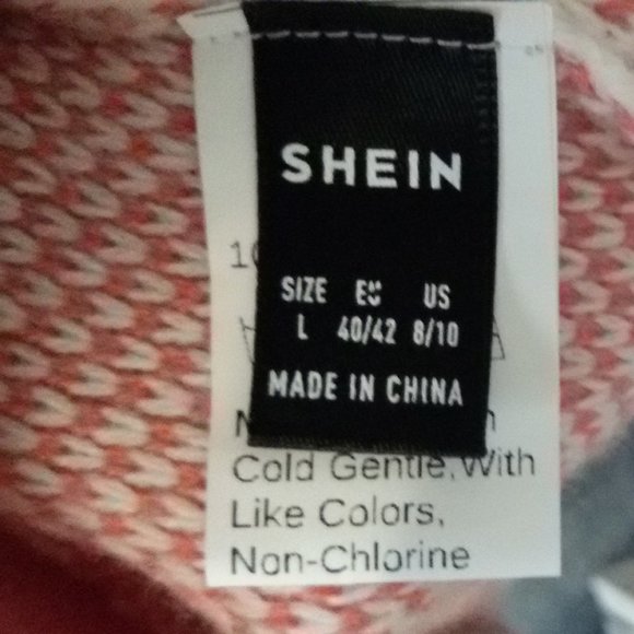 SHEIN Sweater White / Pink with Pearls Sz L (New) - Picture 3 of 4